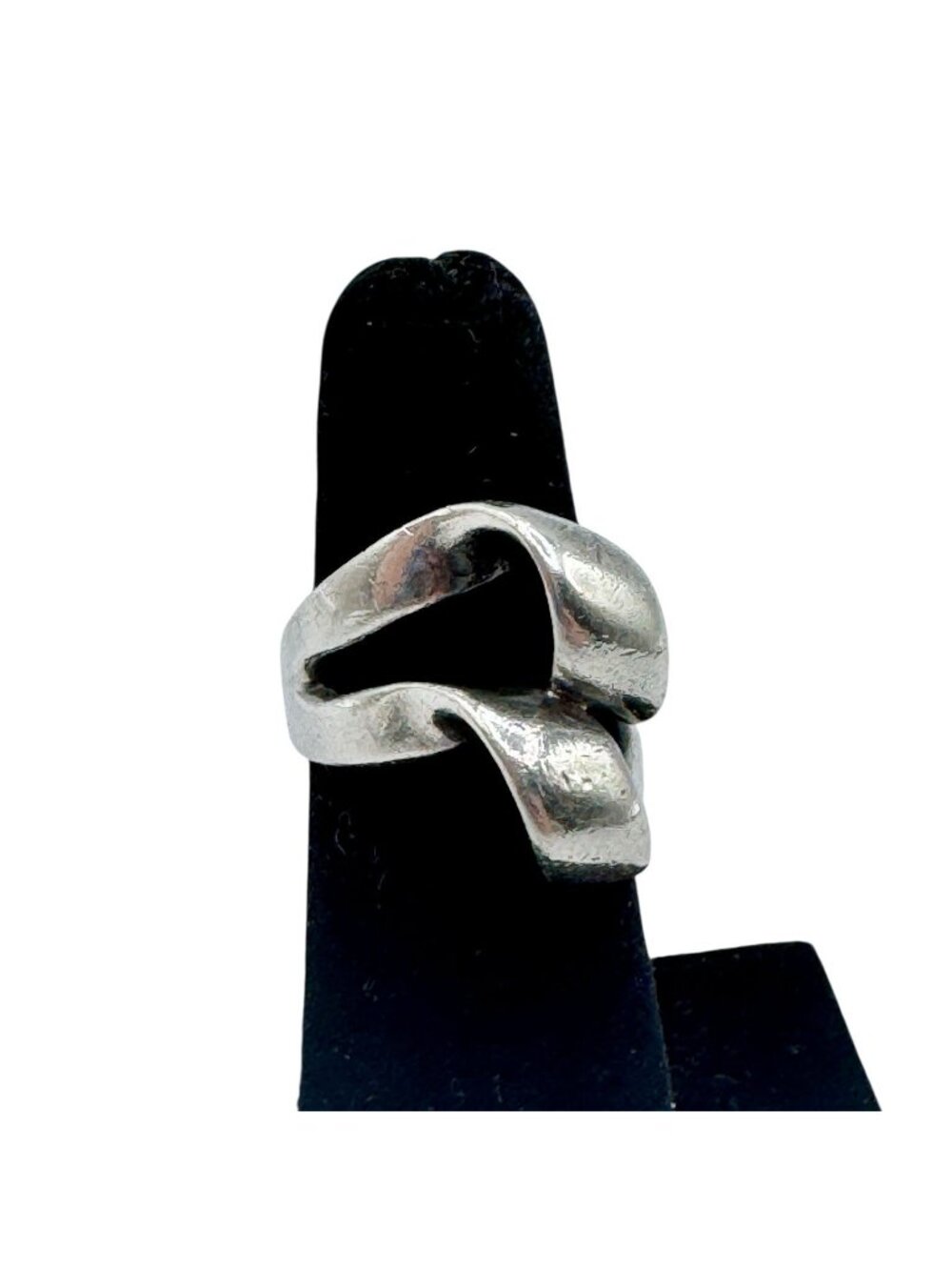 Modernist Sterling Silver Unity Ring Twisted Ribbon Handmade 8g Signed ND 5.75